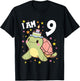 9 Years old Boy and Girl Turtles Turtle 9th birthday Turtle T-Shirt - T-Shirt | Black