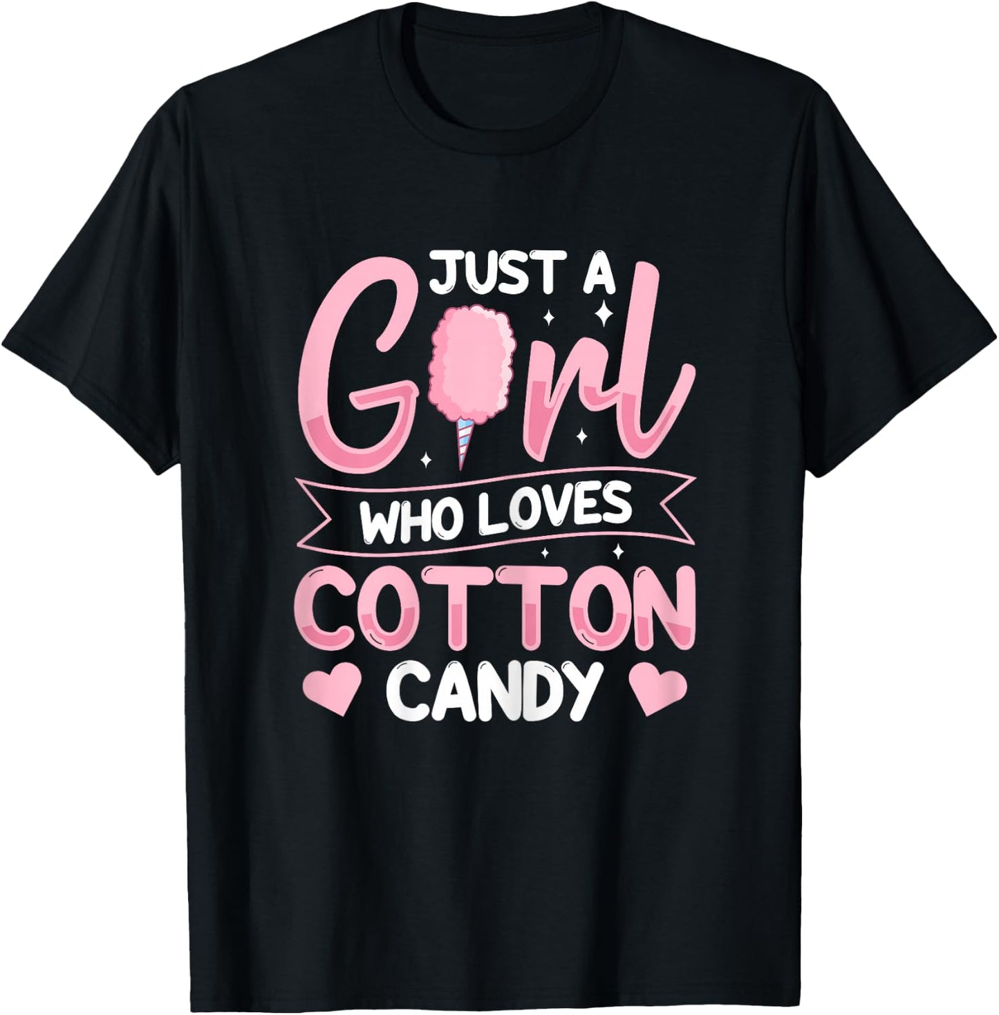 Cotton Candy Stick Design for a Cotton Candy girl T-Shirt - T-Shirt | Black