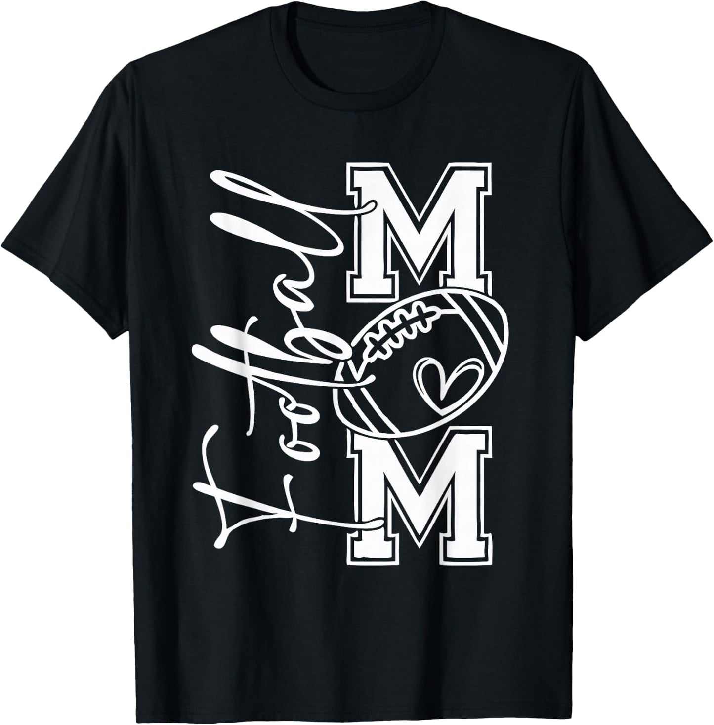 Football Mom Football Mom Football Mom Football Football Mom T-Shirt - T-Shirt | Black