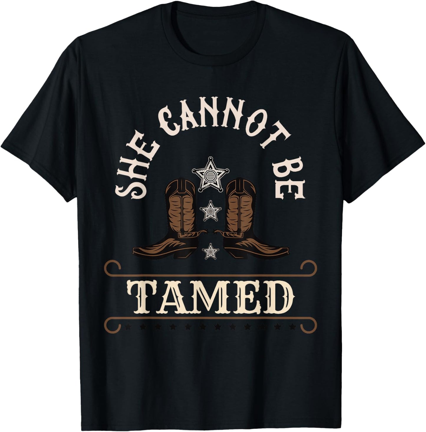 Funny She Cannot Be Tamed Cowgirl Country Girls T-Shirt - T-Shirt | Black