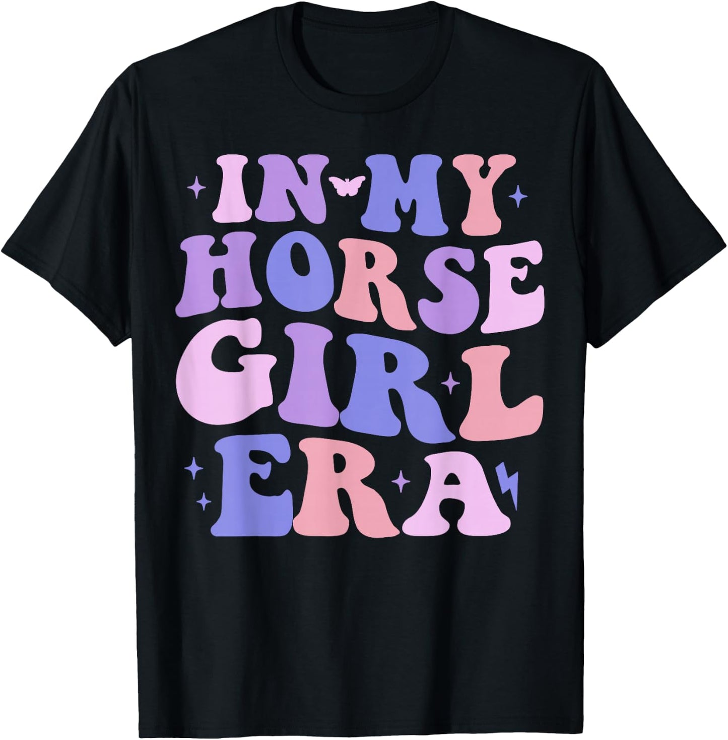 In My Horse Girl Era Groovy Horse Lover Girl Riding Horse T-Shirt - T-Shirt | Black