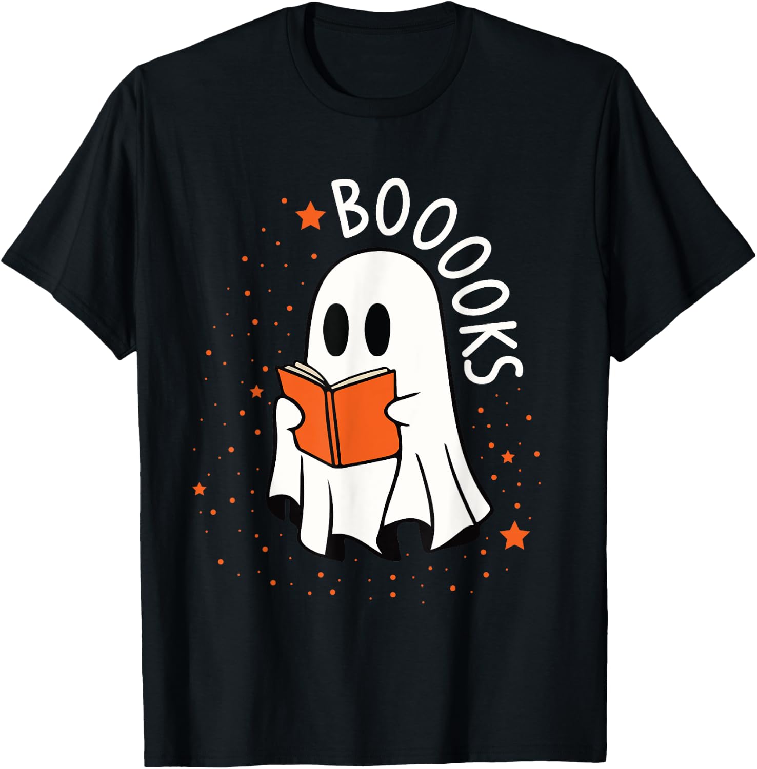 Ghost Reading Books Boooks Halloween Teacher Boook Women Kids T-Shirt - T-Shirt | Black