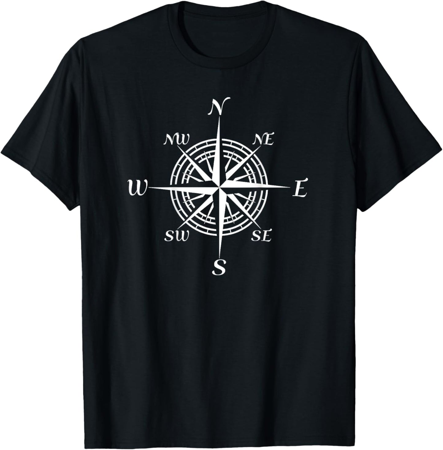 Compass Rose Nautical T-Shirt - T-Shirt | Black
