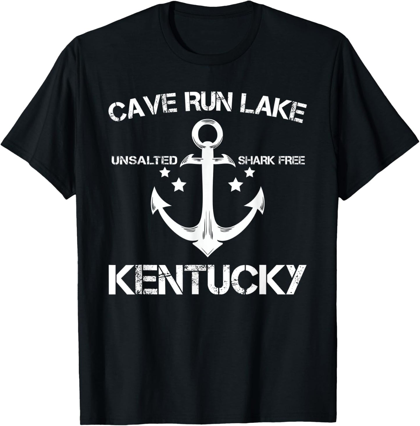 CAVE RUN LAKE KENTUCKY Funny Fishing Camping Summer Gift Men Women Kids T-Shirt - T-Shirt | Black
