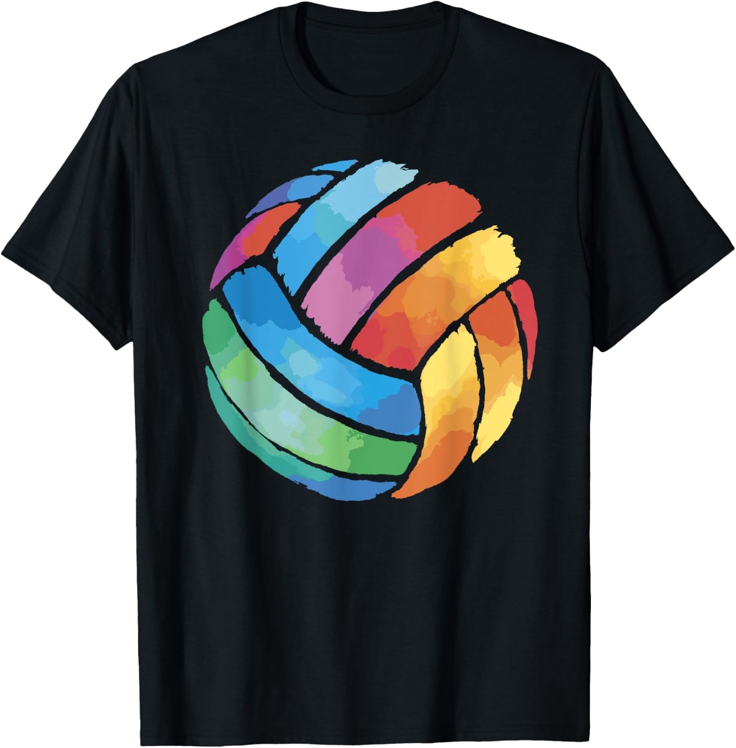 Cute Colorful Volleyball - Colorsplash Volley Ball Gift T-Shirt - T-Shirt | Black