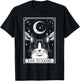 Tarot Card Vintage Crescent Moon Tuxedo Cat Mom Cat Lovers Women Kids T-Shirt - T-Shirt | Black