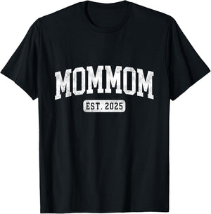 Mommom Est 2025 Promoted To Mommom Announcement T-Shirt - T-Shirt | Black