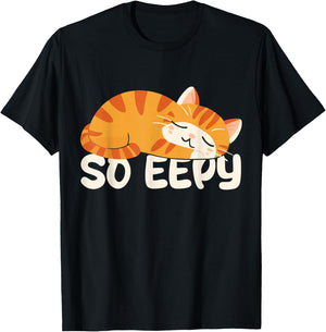 So Eepy Cat Sleepy Funny Cat Meme Kitten T-Shirt - T-Shirt | Black