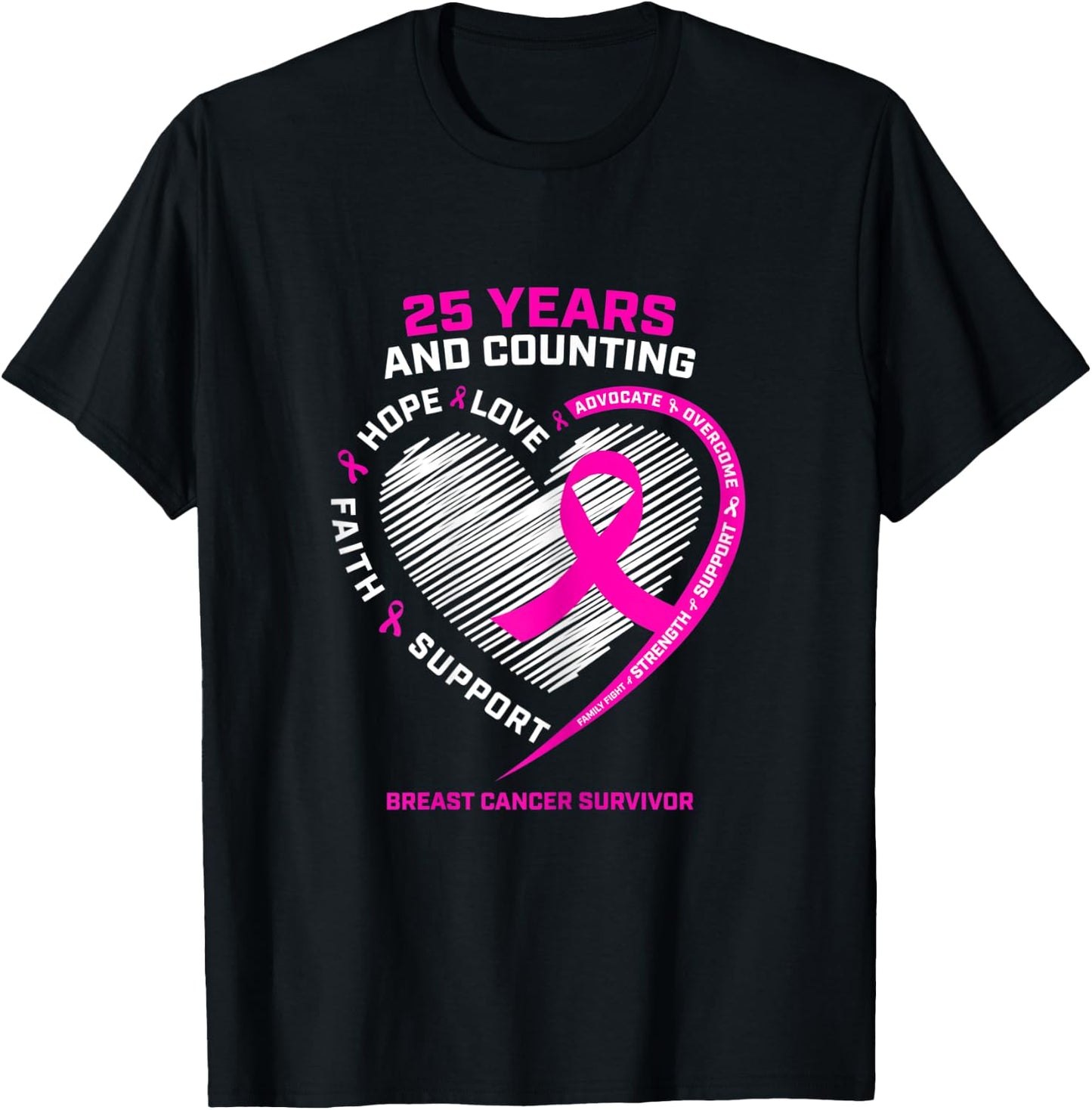 25 Year Survivor Gifts Grandma Mom Breast Cancer Survivor T-Shirt - T-Shirt | Black