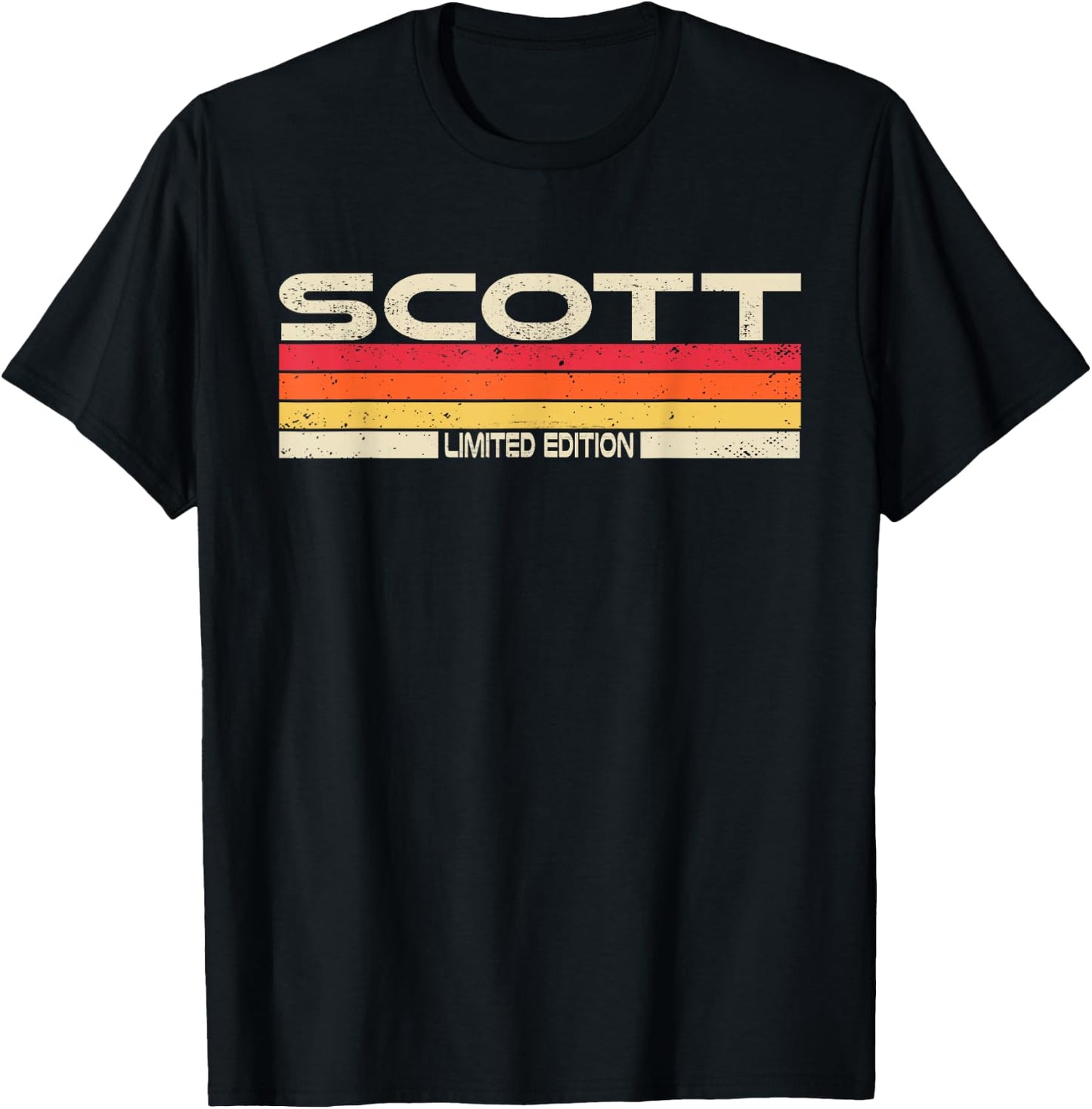 Scott Surname Birthday Family Reunion 80s 90s Sunset T-Shirt - T-Shirt | Black