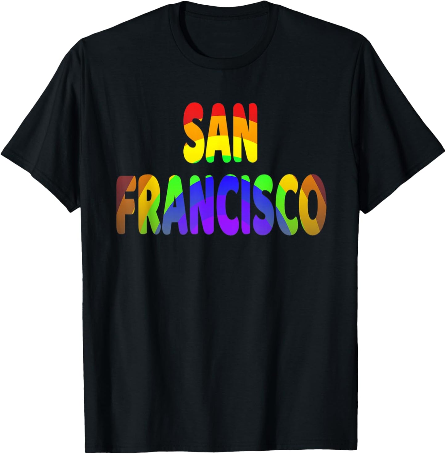 SAN FRANCISCO Rainbow Design T-Shirt - T-Shirt | Black