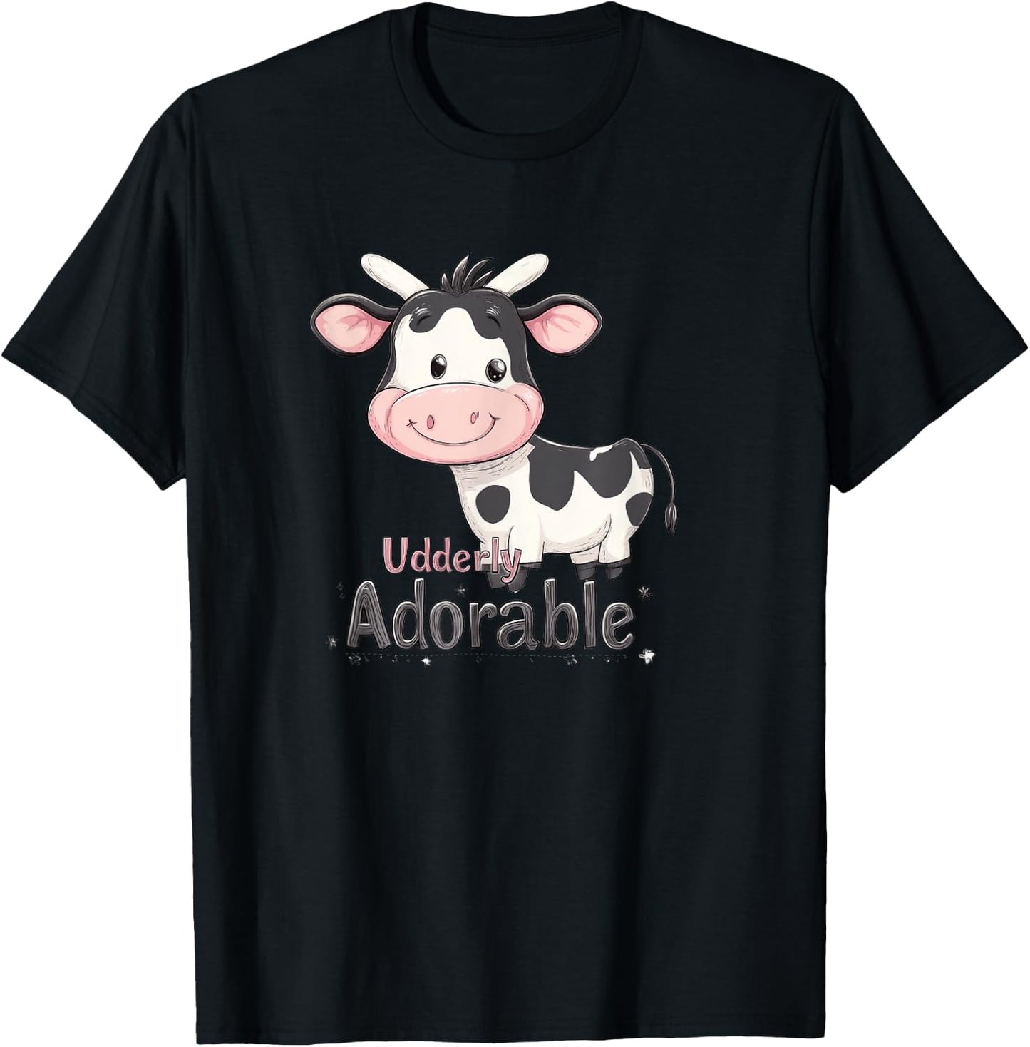 Adorable Cow Cute Farm Animal T-Shirt - T-Shirt | Black