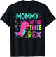 Mommy of the Three Rex Birthday Dinosaur Family Matching T-Shirt - T-Shirt | Black