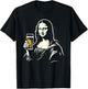 Mona Lisa with Beer Bar Pub Crawl Party Men Women Funny Beer T-Shirt - T-Shirt | Black