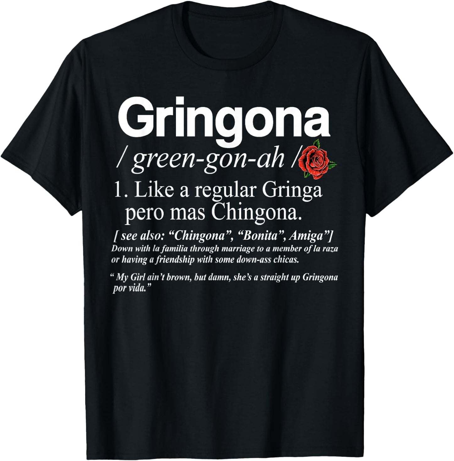 Gringona Definiton , Small, Black T-Shirt - T-Shirt | Black