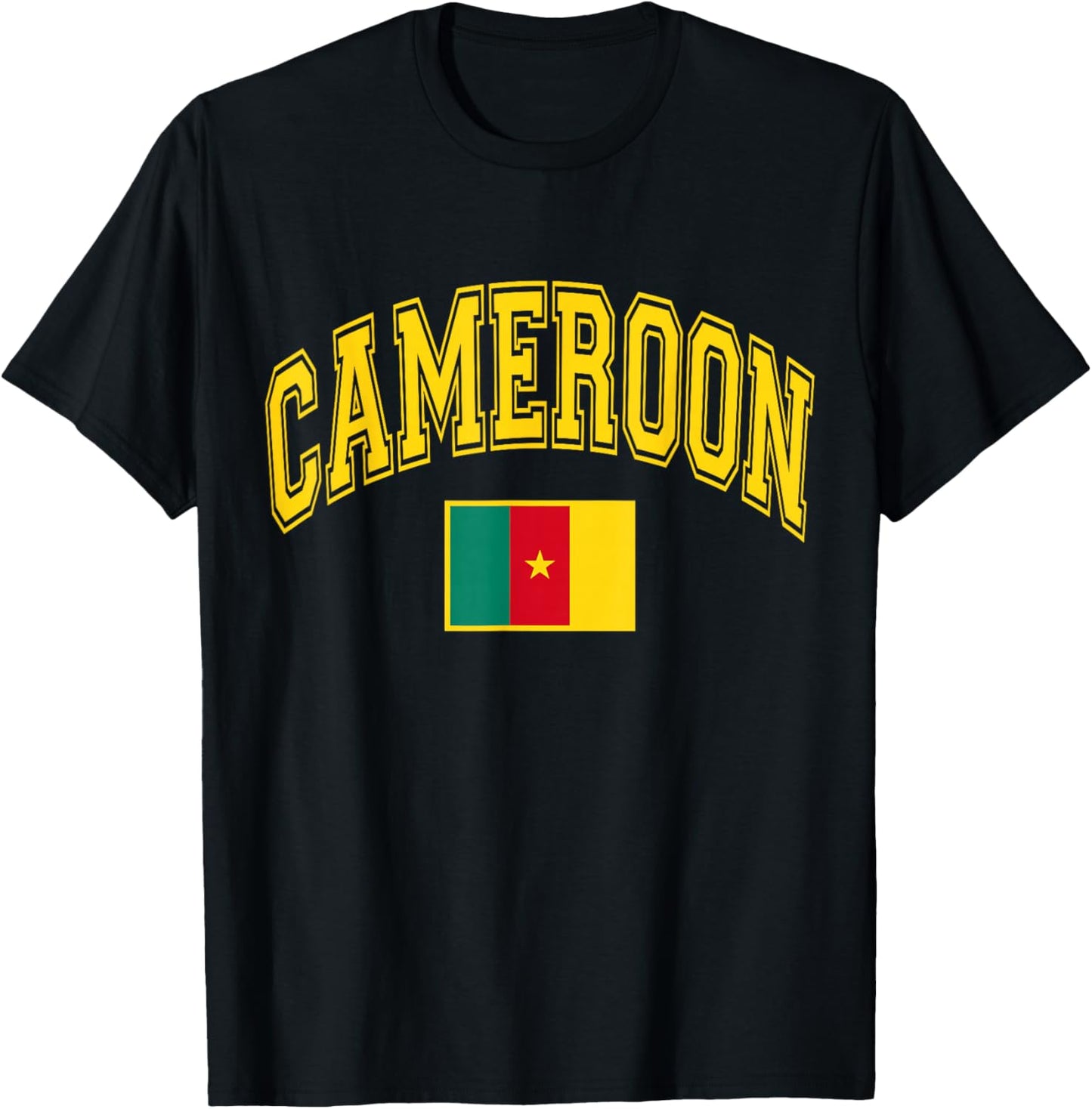 Cameroon Africa Cameroonian Flag Graphic T-Shirt - T-Shirt | Black