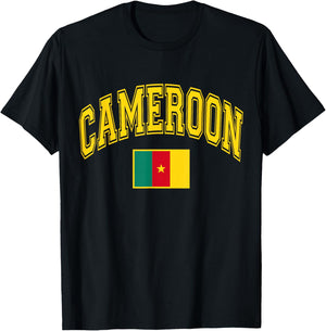 Cameroon Africa Cameroonian Flag Graphic T-Shirt - T-Shirt | Black