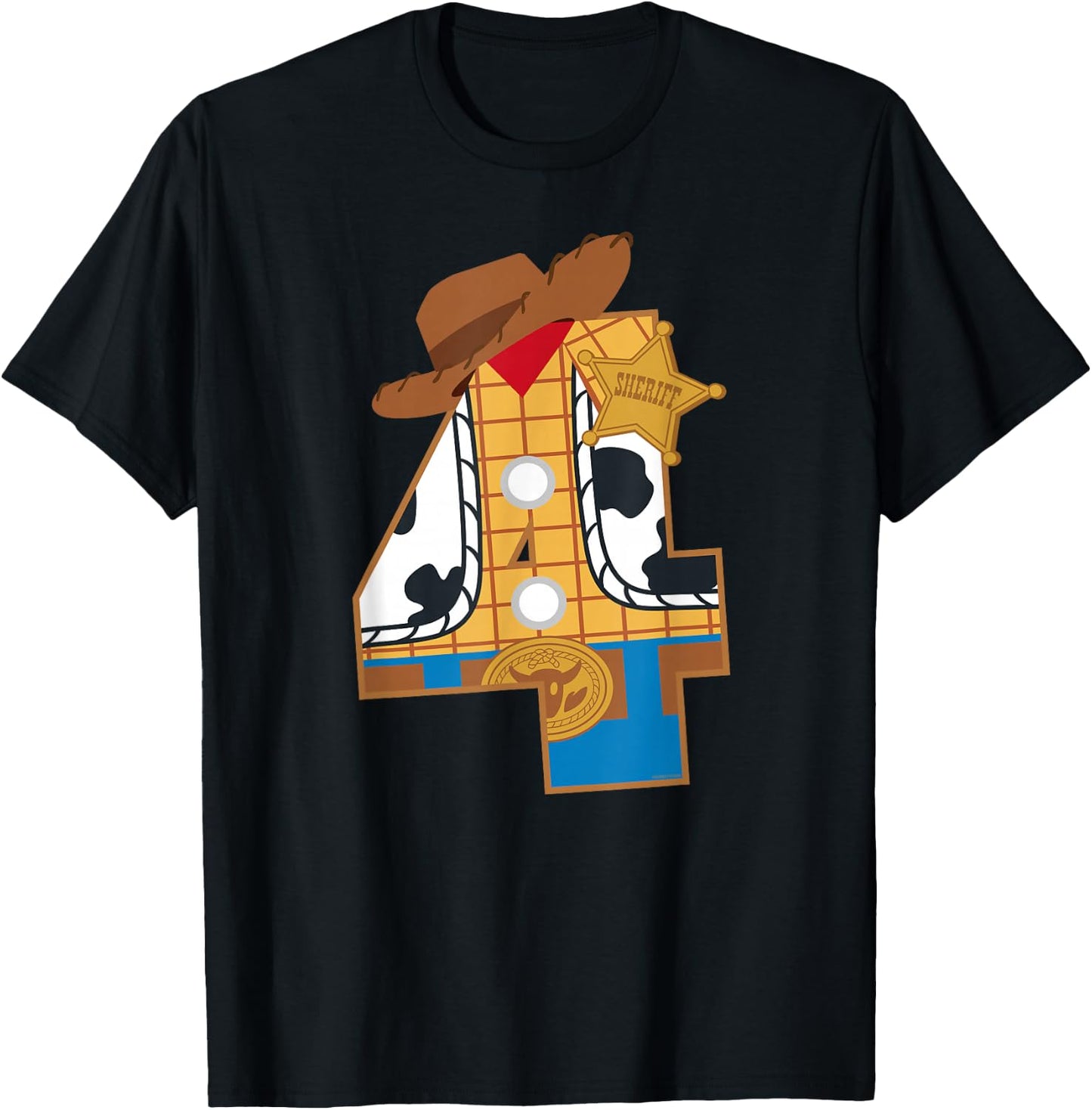 Disney and Pixar's Toy Story Fourth Birthday 4 Years Old T-Shirt - T-Shirt | Black