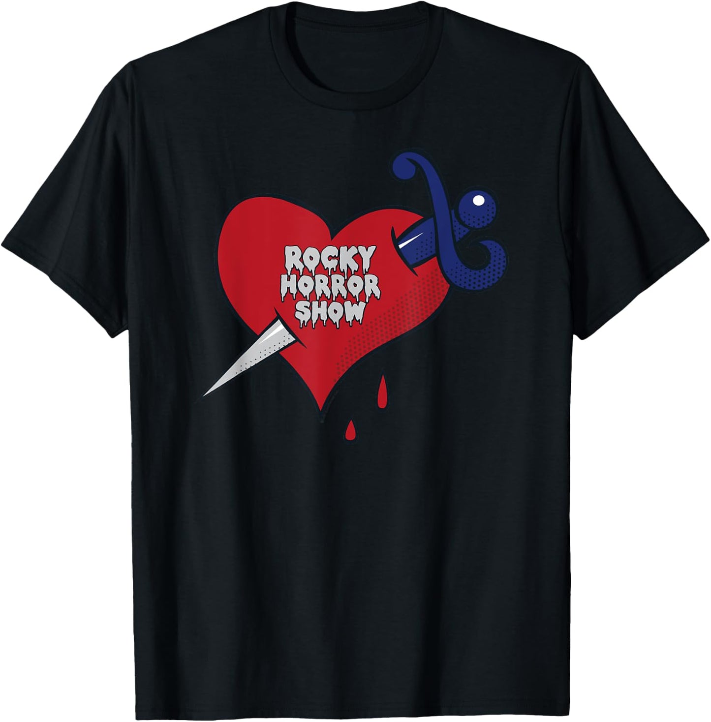 Rocky Horror Show Bleeding Heart Logo Tattoo T-Shirt - T-Shirt | Black