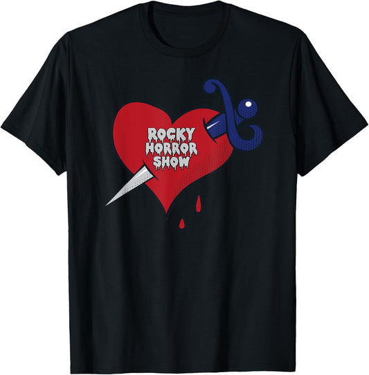 Rocky Horror Show Bleeding Heart Logo Tattoo T-Shirt - T-Shirt | Black