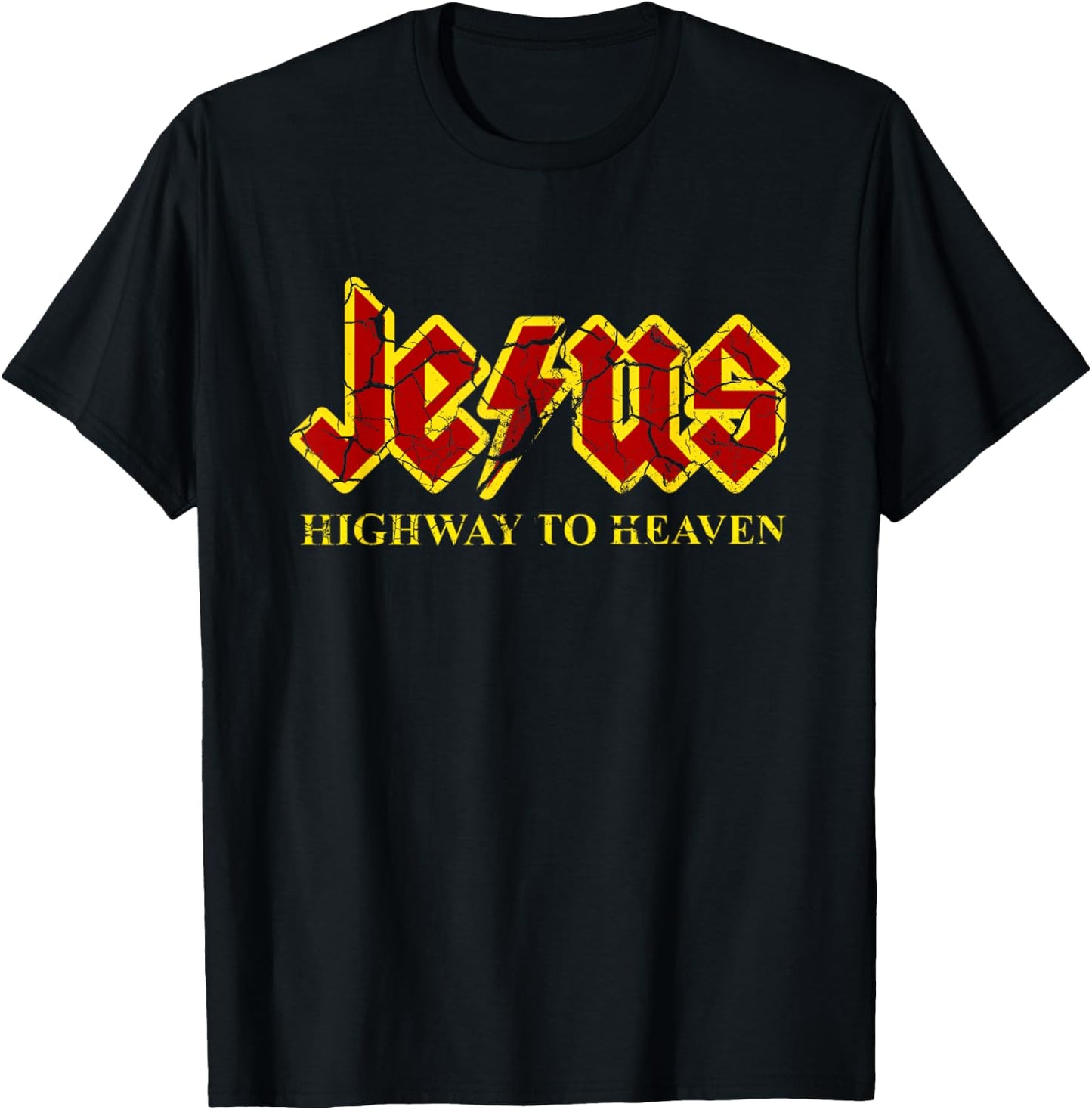 Jesus Highway To Heaven Funny Christian T-Shirt - T-Shirt | Black
