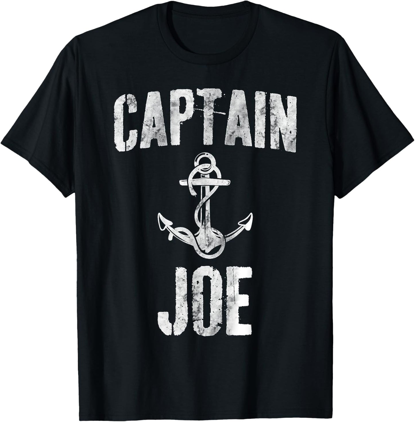 Funny Personalized Boating Shirt First Name Captain Joe T-Shirt - T-Shirt | Black