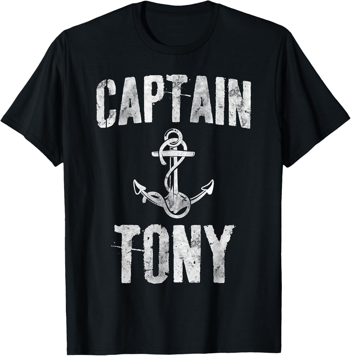 Funny Personalized Boating Shirt First Name Captain Tony T-Shirt - T-Shirt | Black