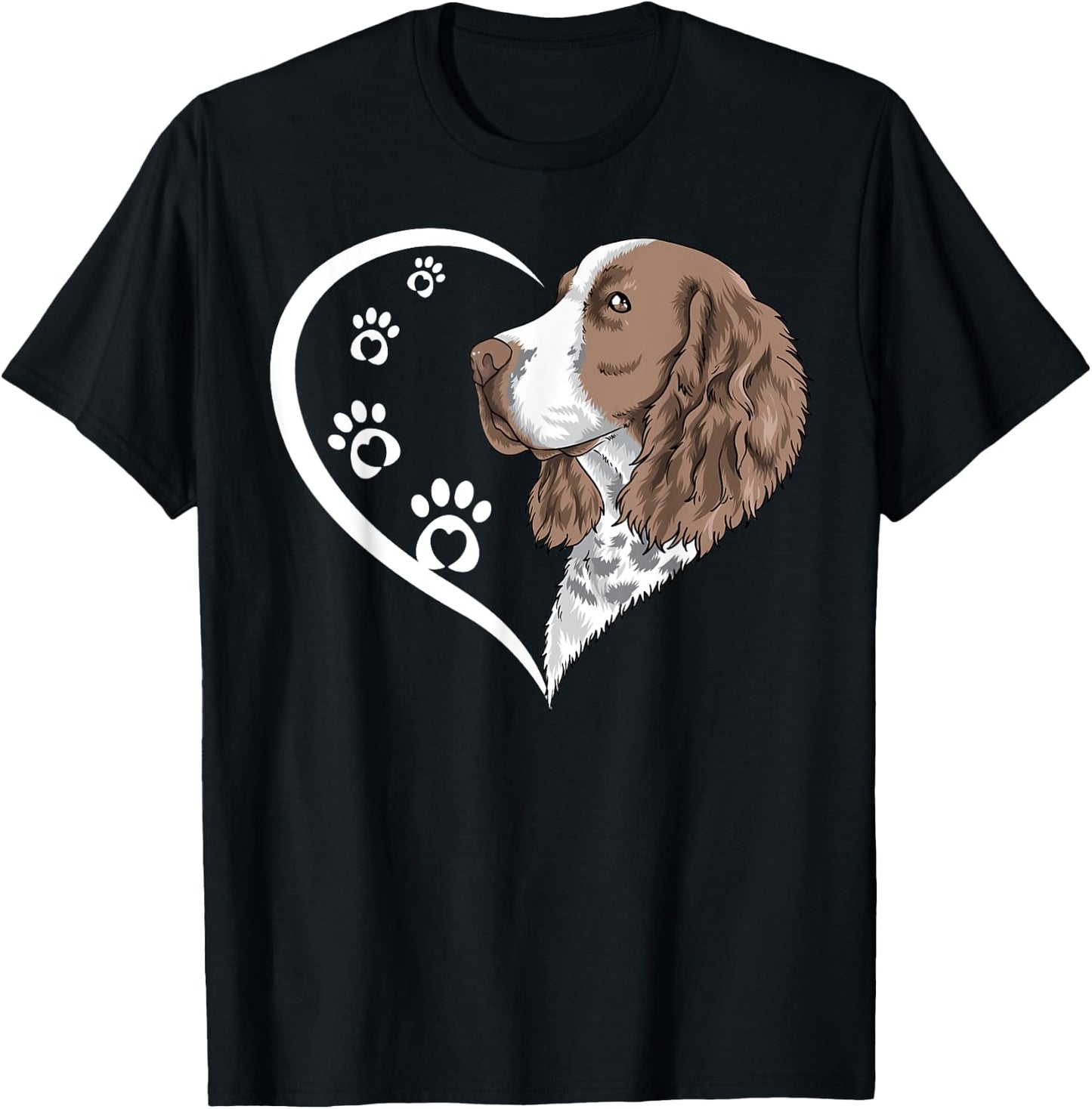 English Springer Spaniel Shirts Girls Kids Heart T-Shirt - T-Shirt | Black