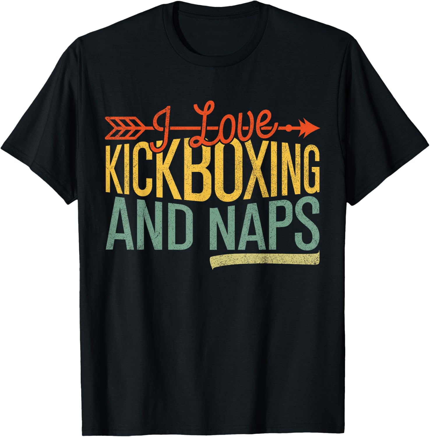 I Love Kickboxing And Naps Funny Kickbox Women Martials Arts T-Shirt - T-Shirt | Black