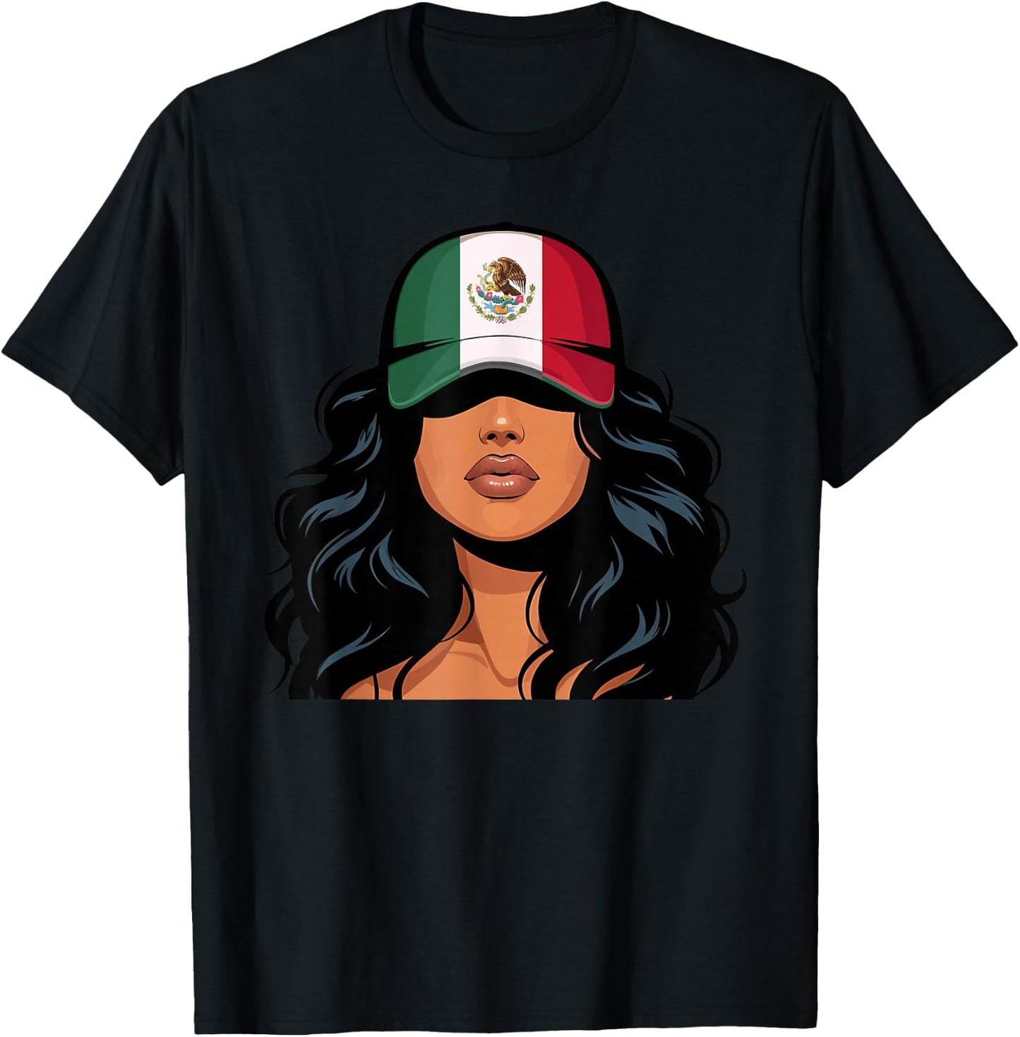 Mexican Girl Mexico Flag Proud Mexicana Women T-Shirt - T-Shirt | Black