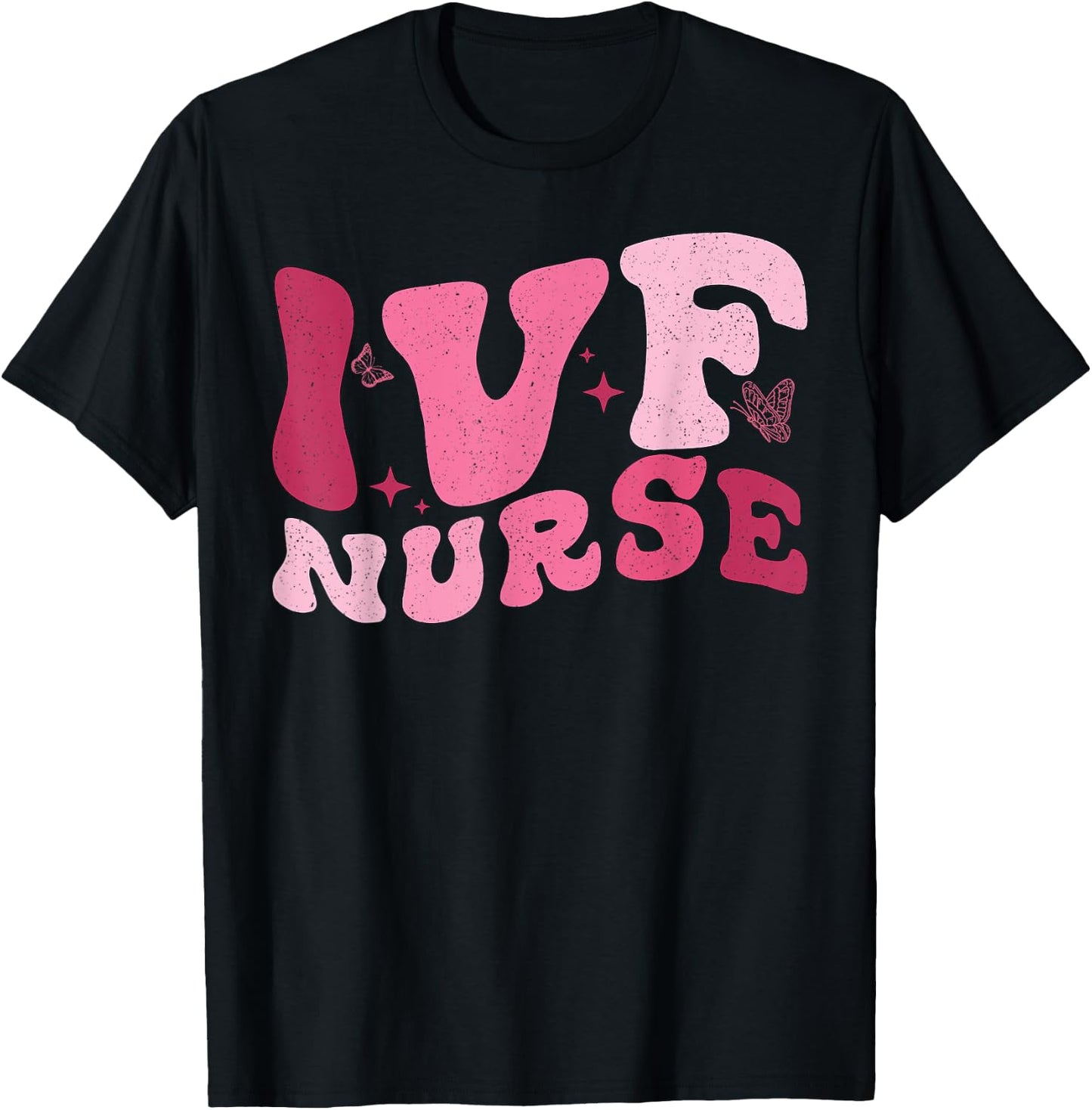 Retro Pink IVF Nurse Fertility Nurse Fertility Rn OBGYN T-Shirt - T-Shirt | Black
