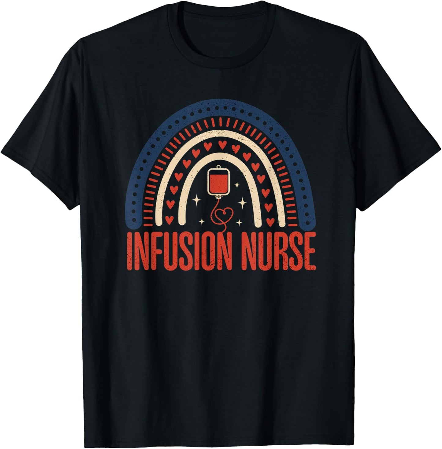 Infusion Nurse Rainbow Chemotherapy IV Dialysis Nursing RN T-Shirt - T-Shirt | Black