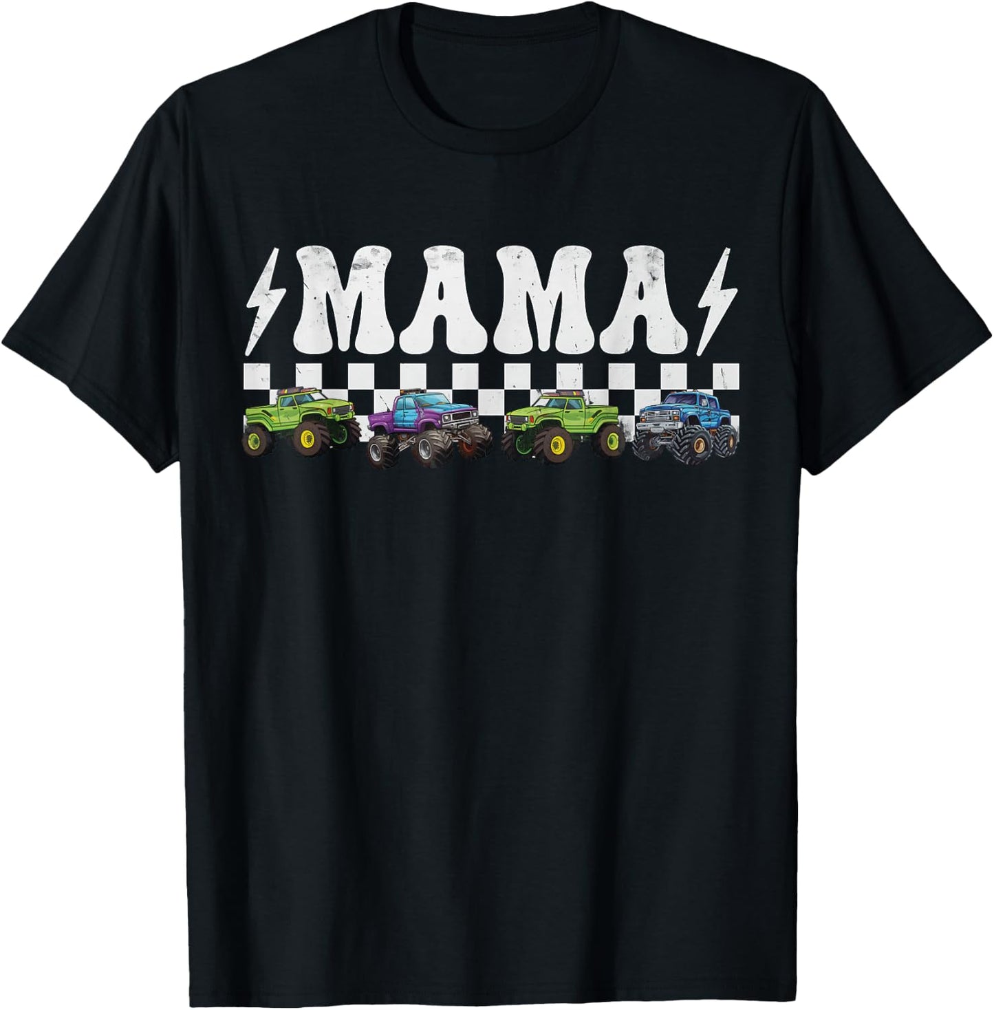 Monster Truck Mama Family Matching Monster Trucks Birthday T-Shirt - T-Shirt | Black