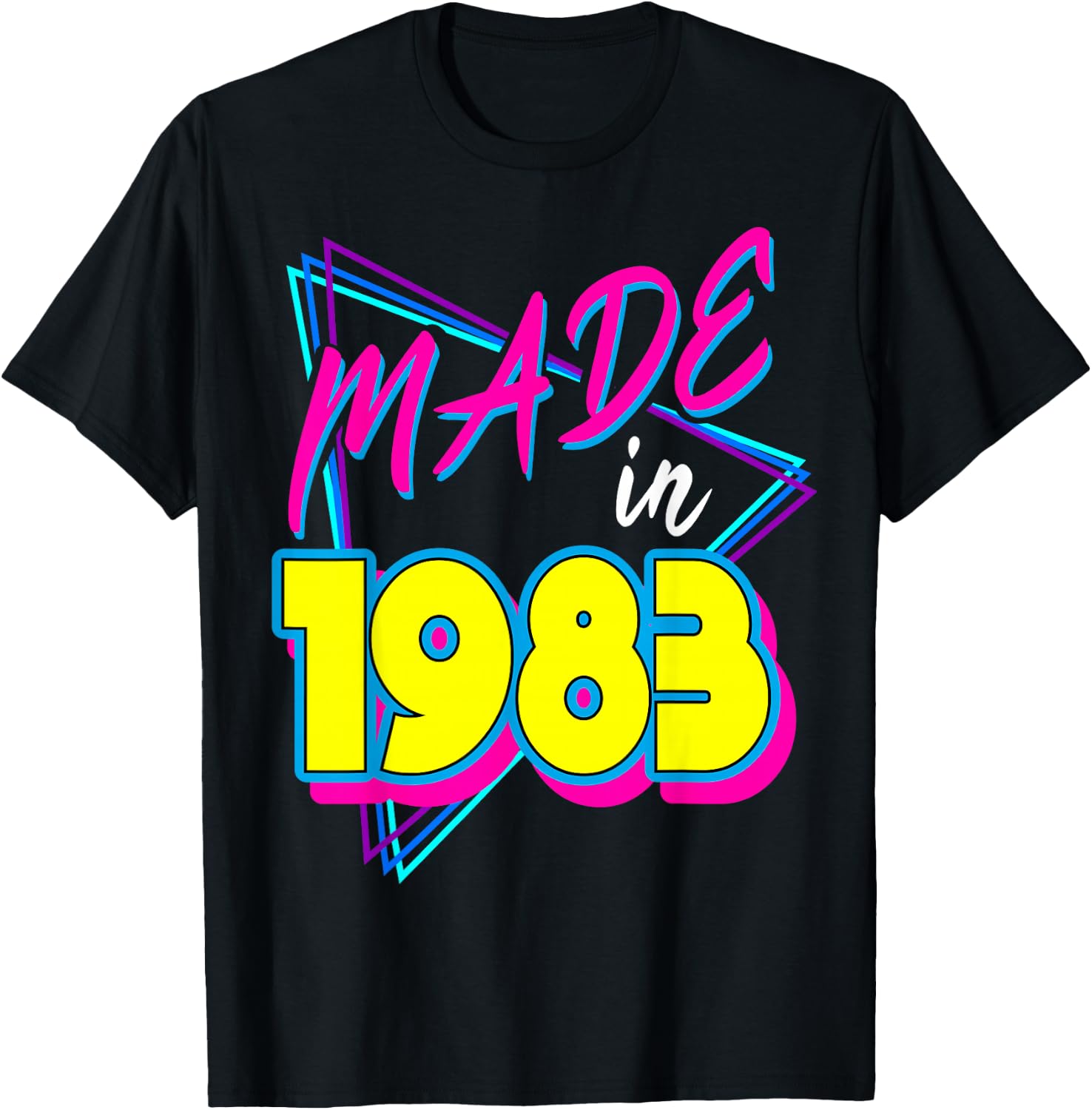 Made in 1983 38th Birthday Retro 38 Years Old 80s Vintage T-Shirt - T-Shirt | Black