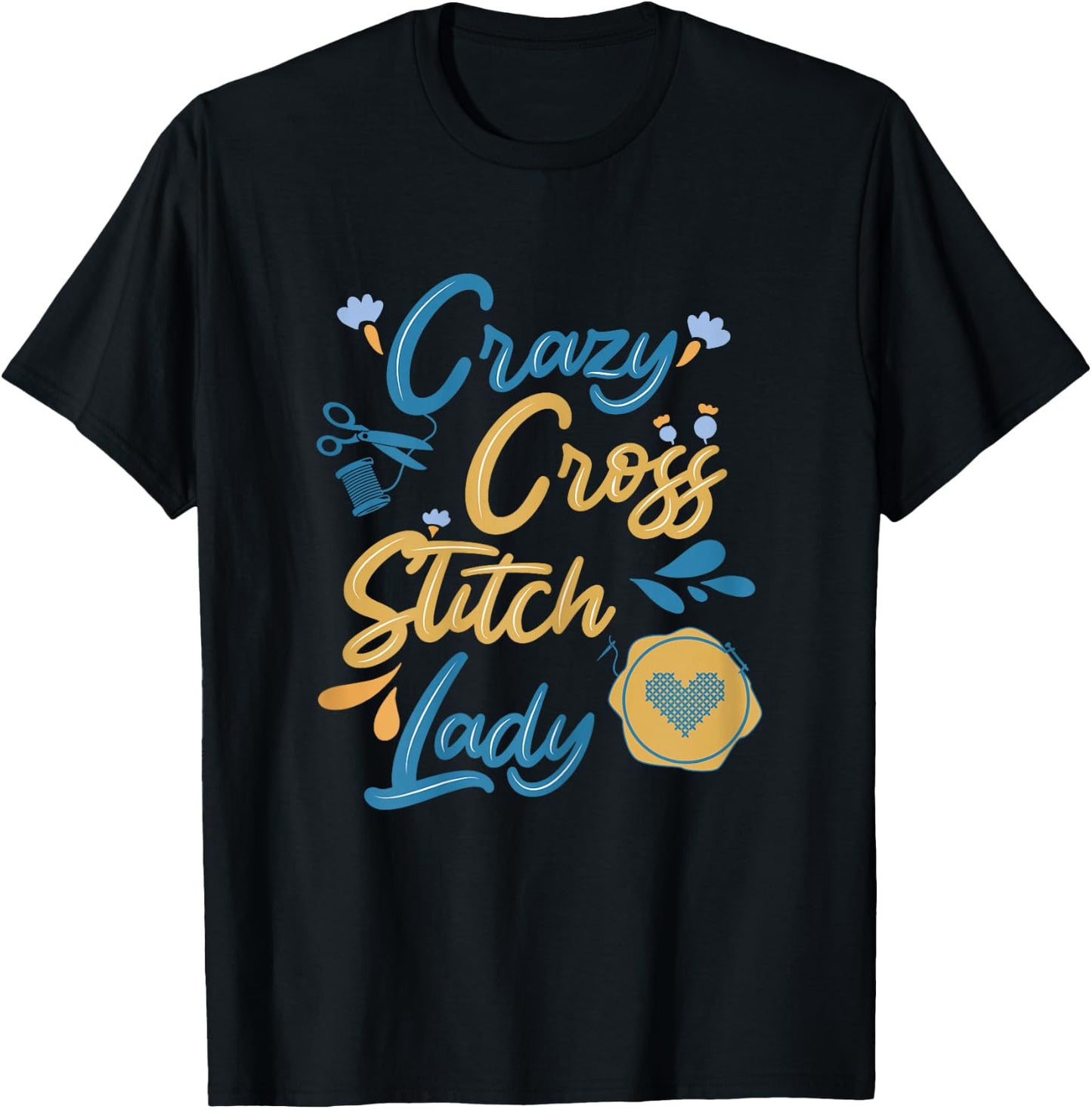 Crazy Cross Stitch Lady T-Shirt - T-Shirt | Black