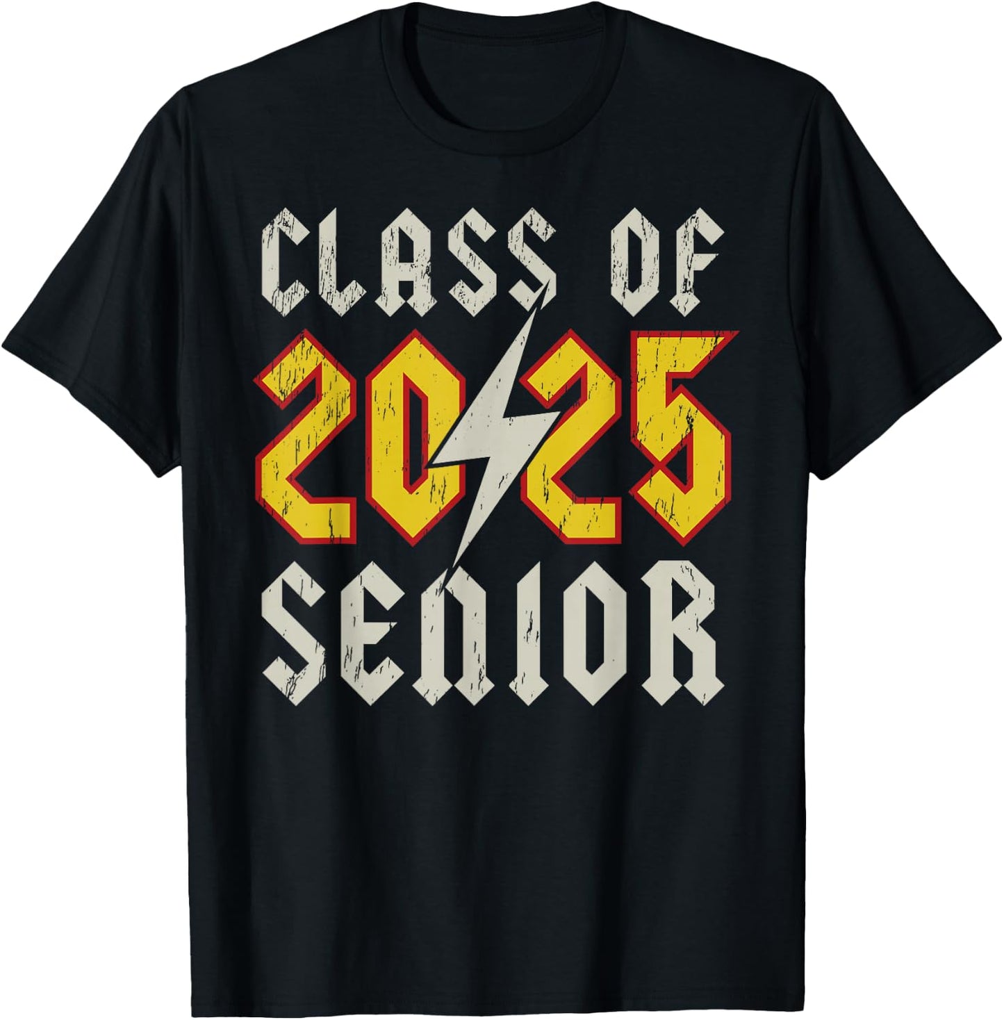 Class of 2025 Senior Rock N Roll Back To School Music Lover T-Shirt - T-Shirt | Black