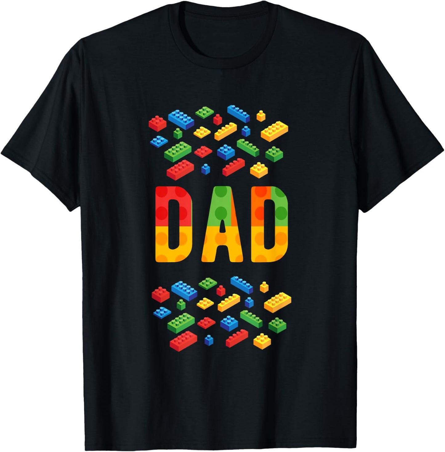 DAD Master Builder Building Bricks Blocks Family Matching T-Shirt - T-Shirt | Black