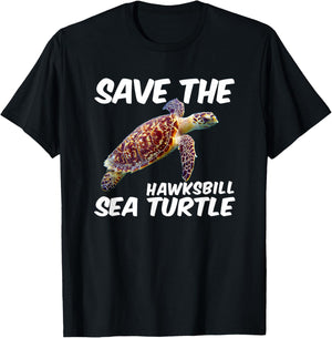 Save The Hawksbill Sea Turtle T-Shirt - T-Shirt | Black