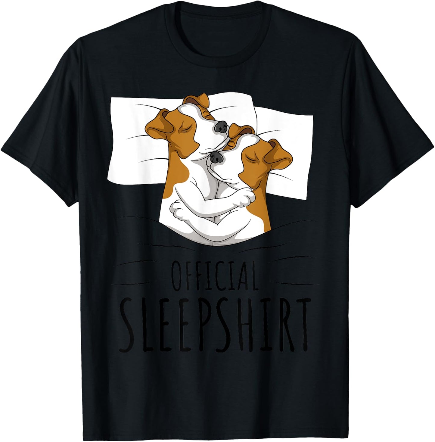 Sleeping Jack Russell Terrier Pyjamas Official Sleepshirt T-Shirt - T-Shirt | Black