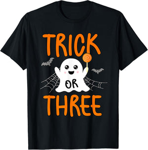 Trick or Three Theme Halloween 3rd Birthday Party Spooky T-Shirt - T-Shirt | Black
