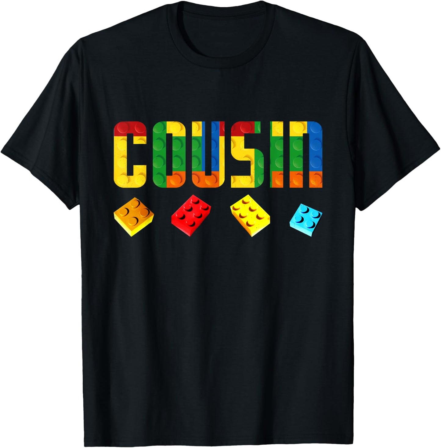 Cousin Master Builder Building Blocks Birthday Family Kids T-Shirt - T-Shirt | Black