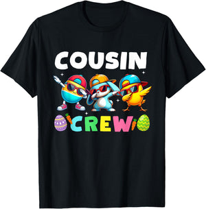 Cousin Crew Easter Bunny Family Matching Girls Boys Toddler T-Shirt - T-Shirt | Black