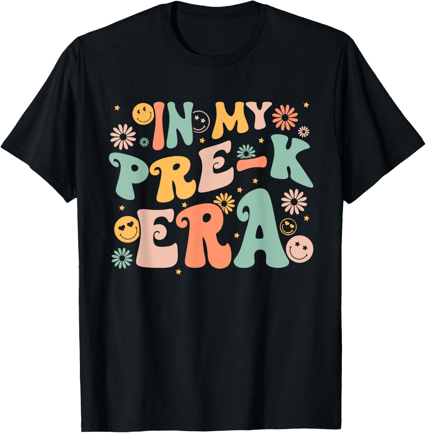 In My Pre-K Era Retro Back to School Teacher Student T-Shirt - T-Shirt | Black