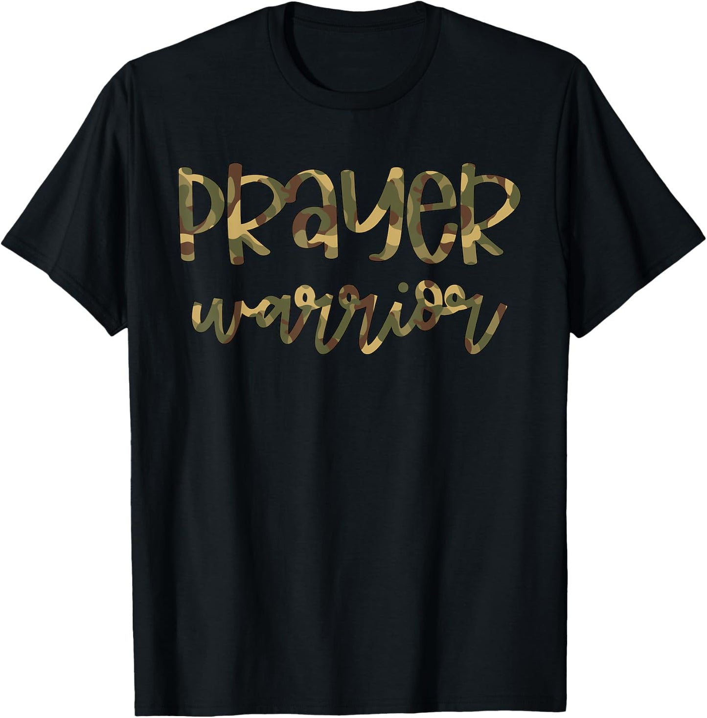 Camo Prayer Warrior Christian Pink Breast Cancer Awareness T-Shirt - T-Shirt | Black