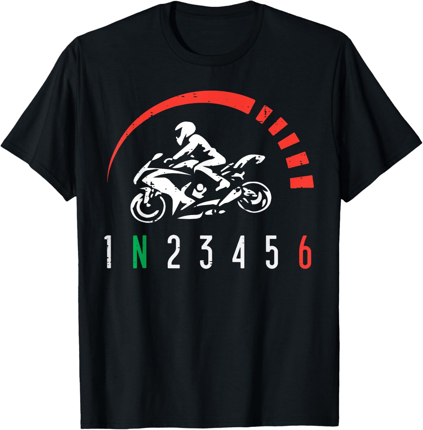 1N23456 Motorcycle Gear Shift Biker Motorbike Women Men Kids T-Shirt - T-Shirt | Black