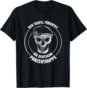 The Devil Fears the German Panzertruppe - Panzer T-Shirt - T-Shirt | Black