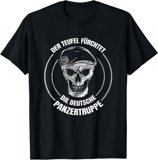 The Devil Fears the German Panzertruppe - Panzer T-Shirt - T-Shirt | Black