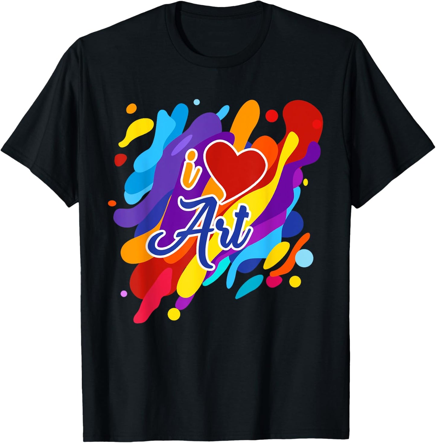 Cool I Love Art Teacher Artist Gift Supplies Men Women Kids T-Shirt - T-Shirt | Black