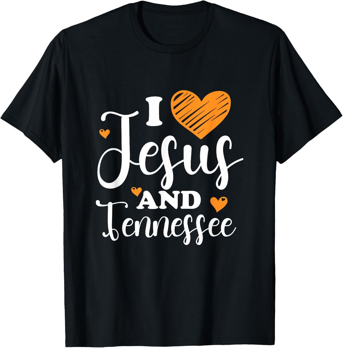 I Love Jesus And Tennessee TN State Christian T-Shirt - T-Shirt | Black