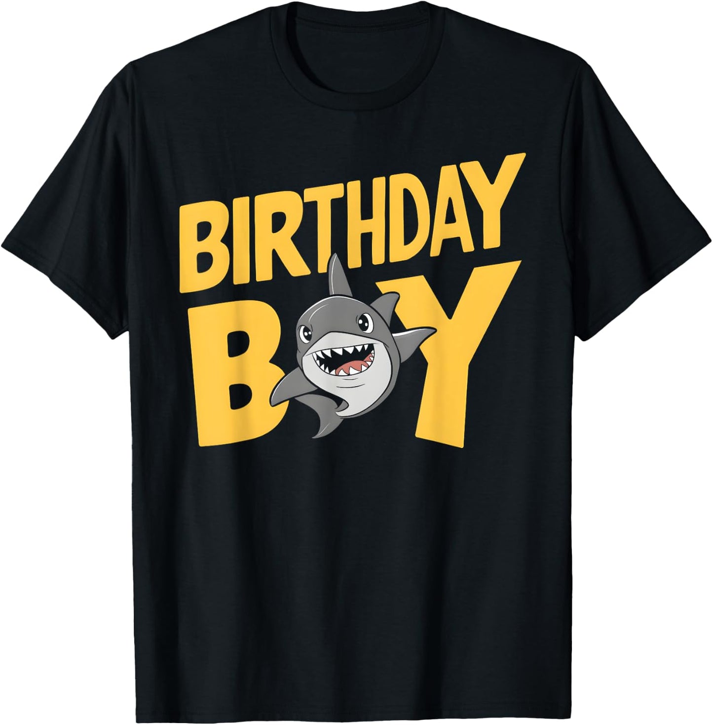 Shark Sea Ocean Theme Birthday Party for Kids Boy Toddler T-Shirt - T-Shirt | Black